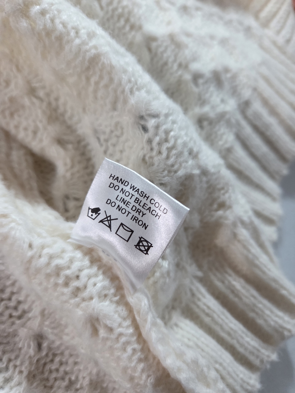 Cream Crochet Flower Knit Cardigan - Picture 5 of 6
